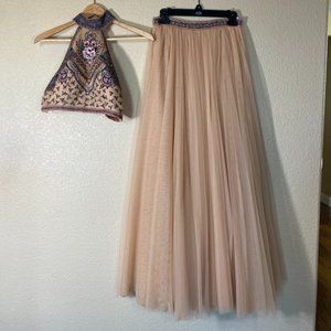 Champagne Sherri Hill 2-Piece Prom Dress/Gown